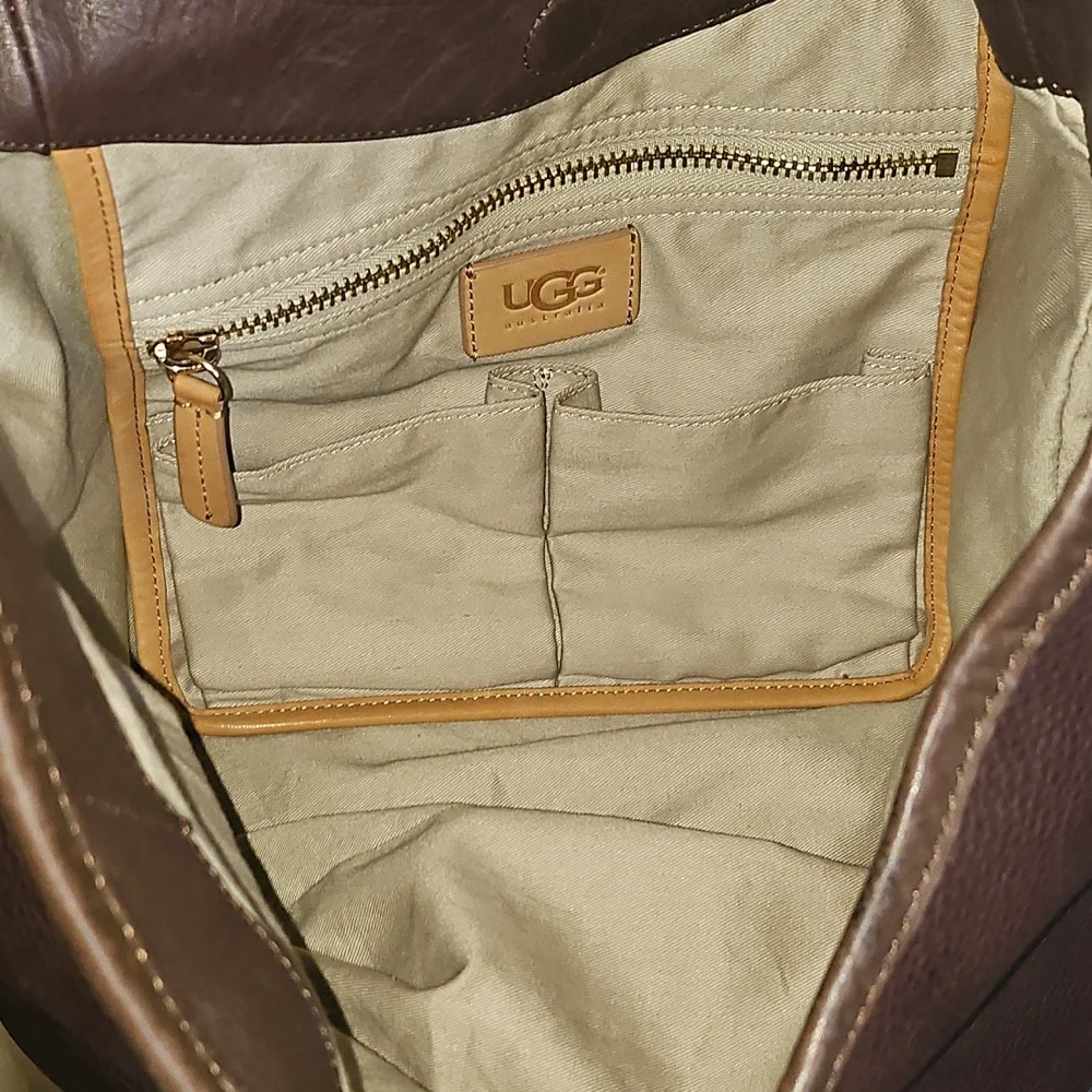 UGG Brown Leather Hobo Bag. - Picture 5 of 6